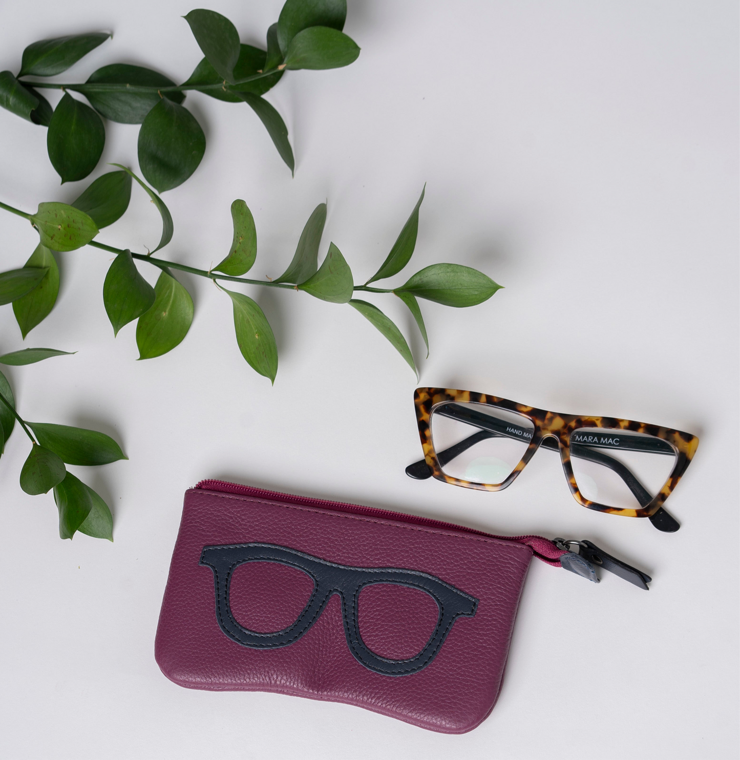 Amalfi Beetroot / Navy Blue Glasses Case
