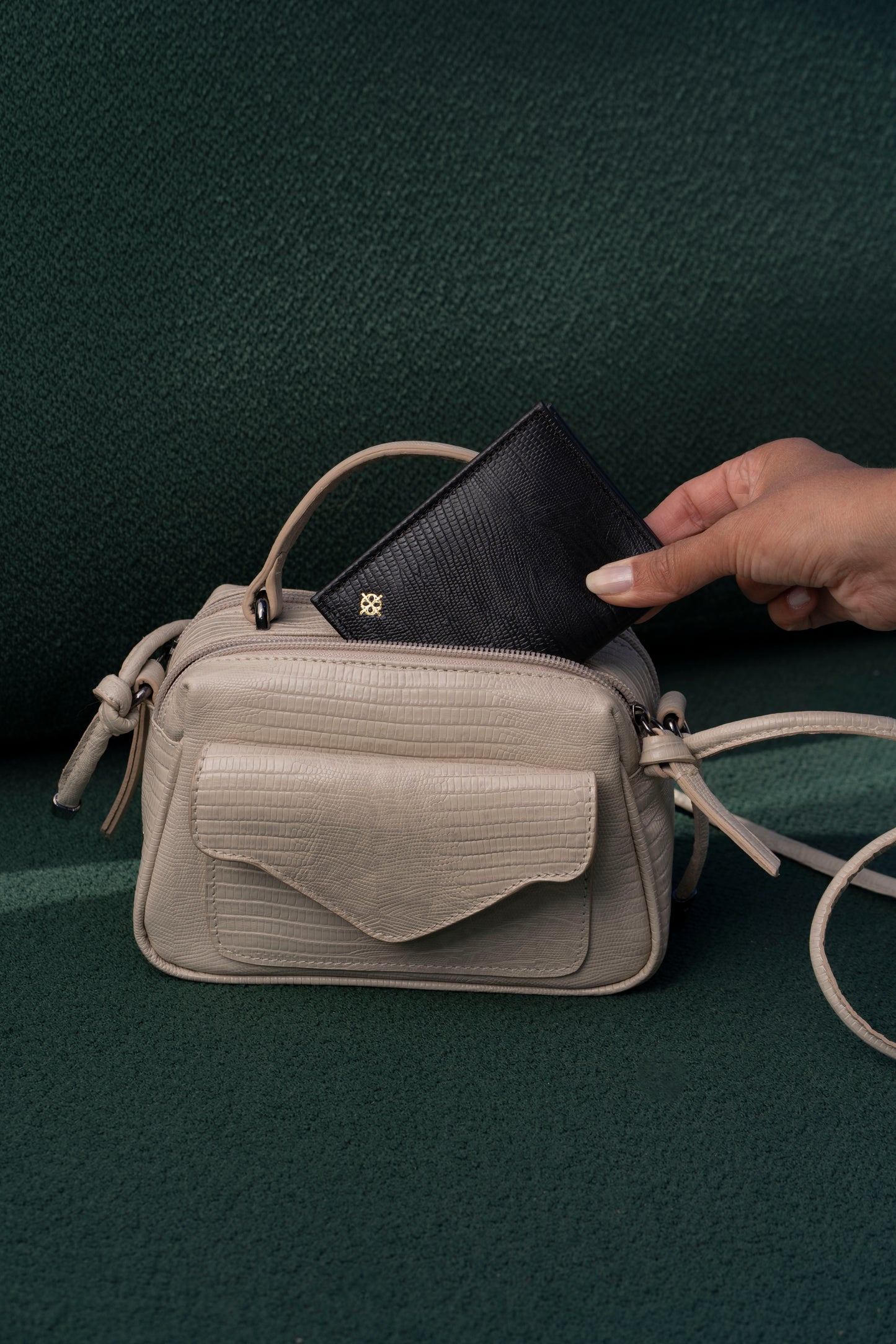 Bolsa Anninha Lezard Off White