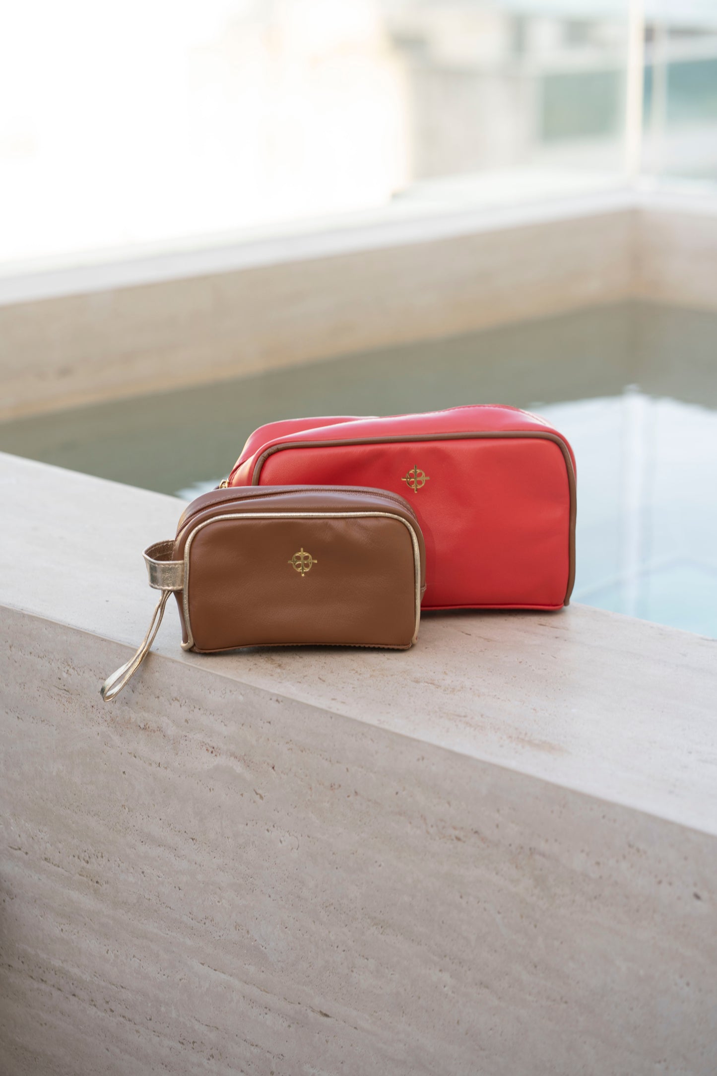 Necessaire Milano Vermelho Rubra / Camel