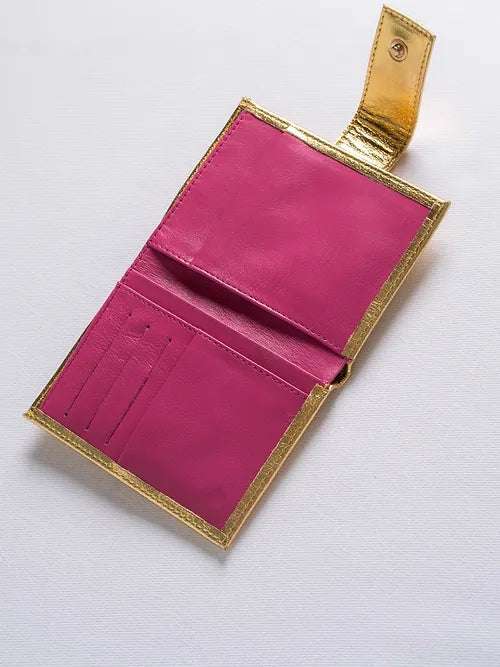 Firenze Wallet Metallic Gold / Hot Pink