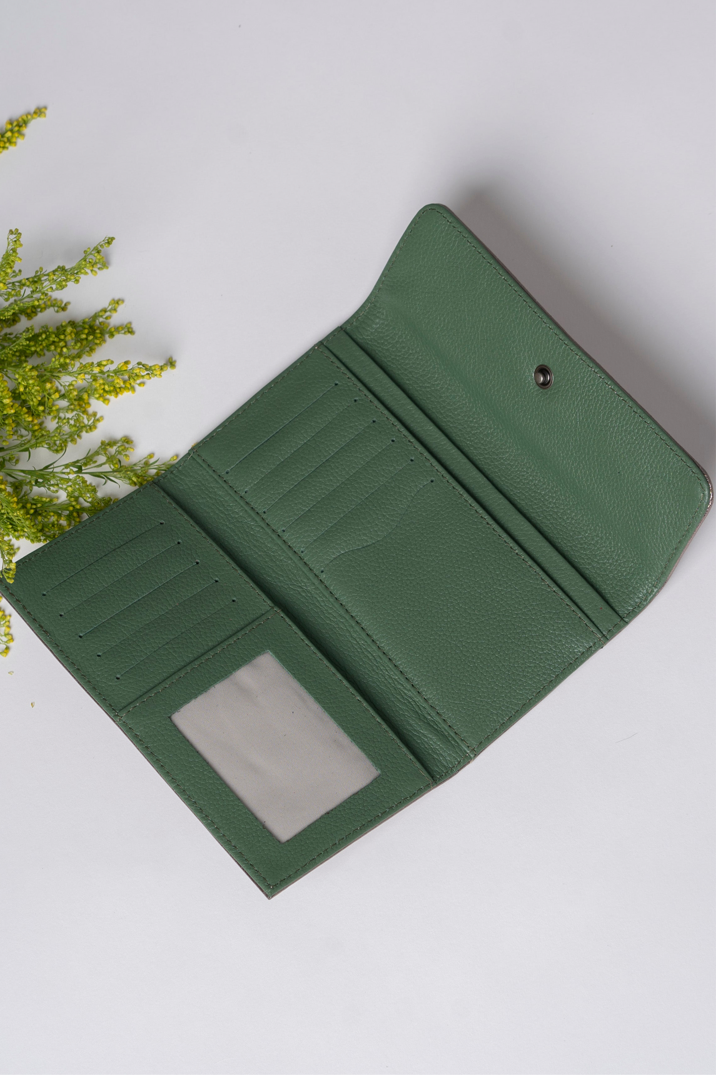 Carteira Pisa Metalizado Grafite / Floresta