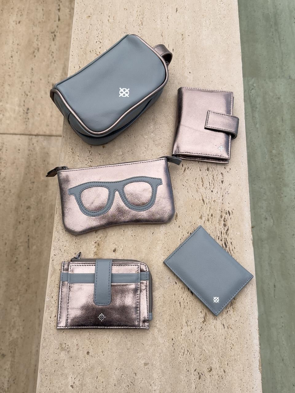 Porta Óculos Amalfi Metalizado Grafite / Sereno