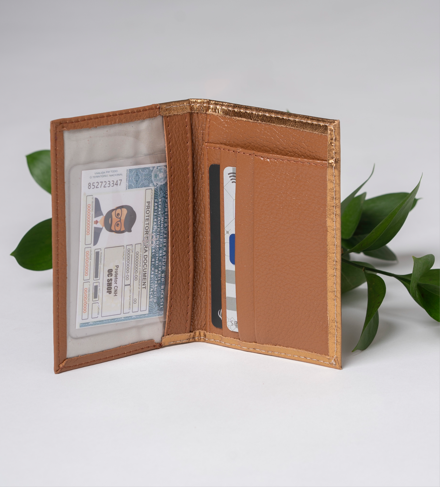 Porta Documento Verona Metalizado Bronze / Camel