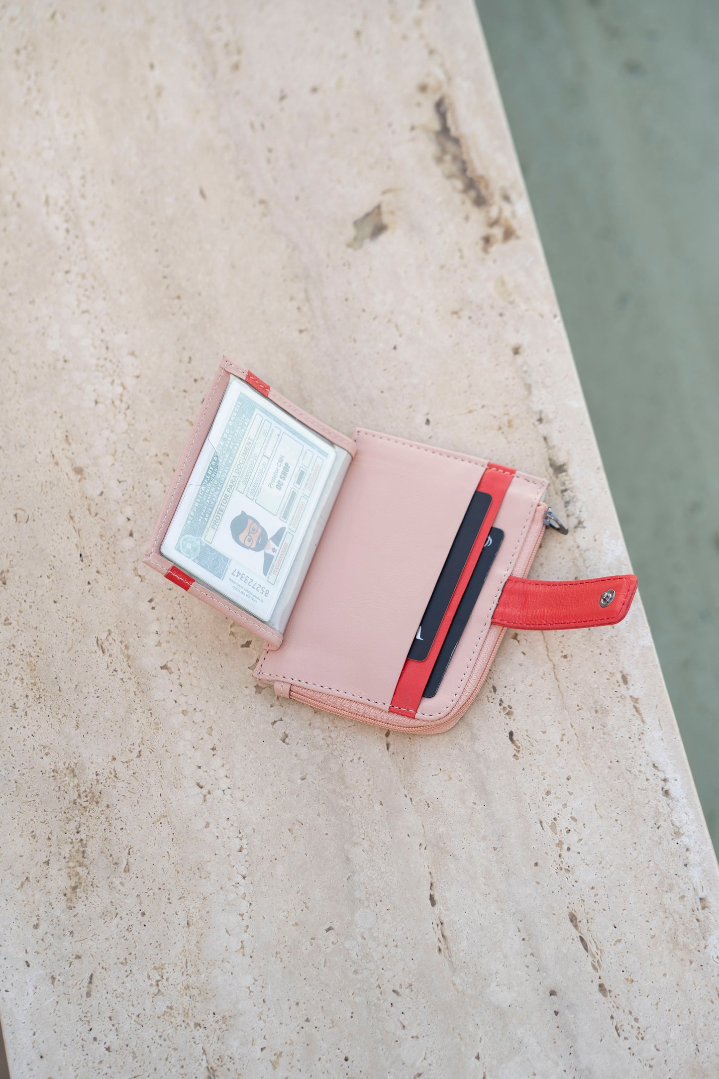 Carteira Torino Rosa Brisa / Vermelho Rubra