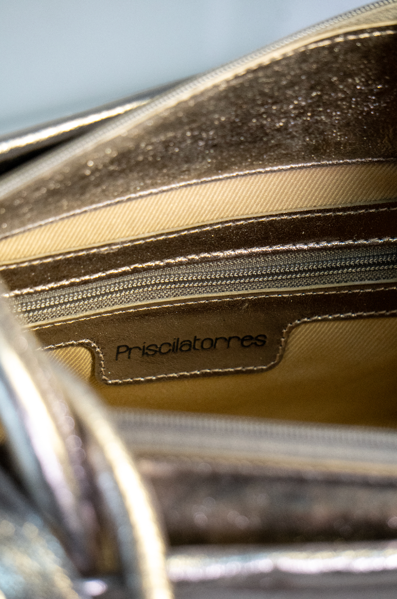 Beatrice Metallic Graphite Bag