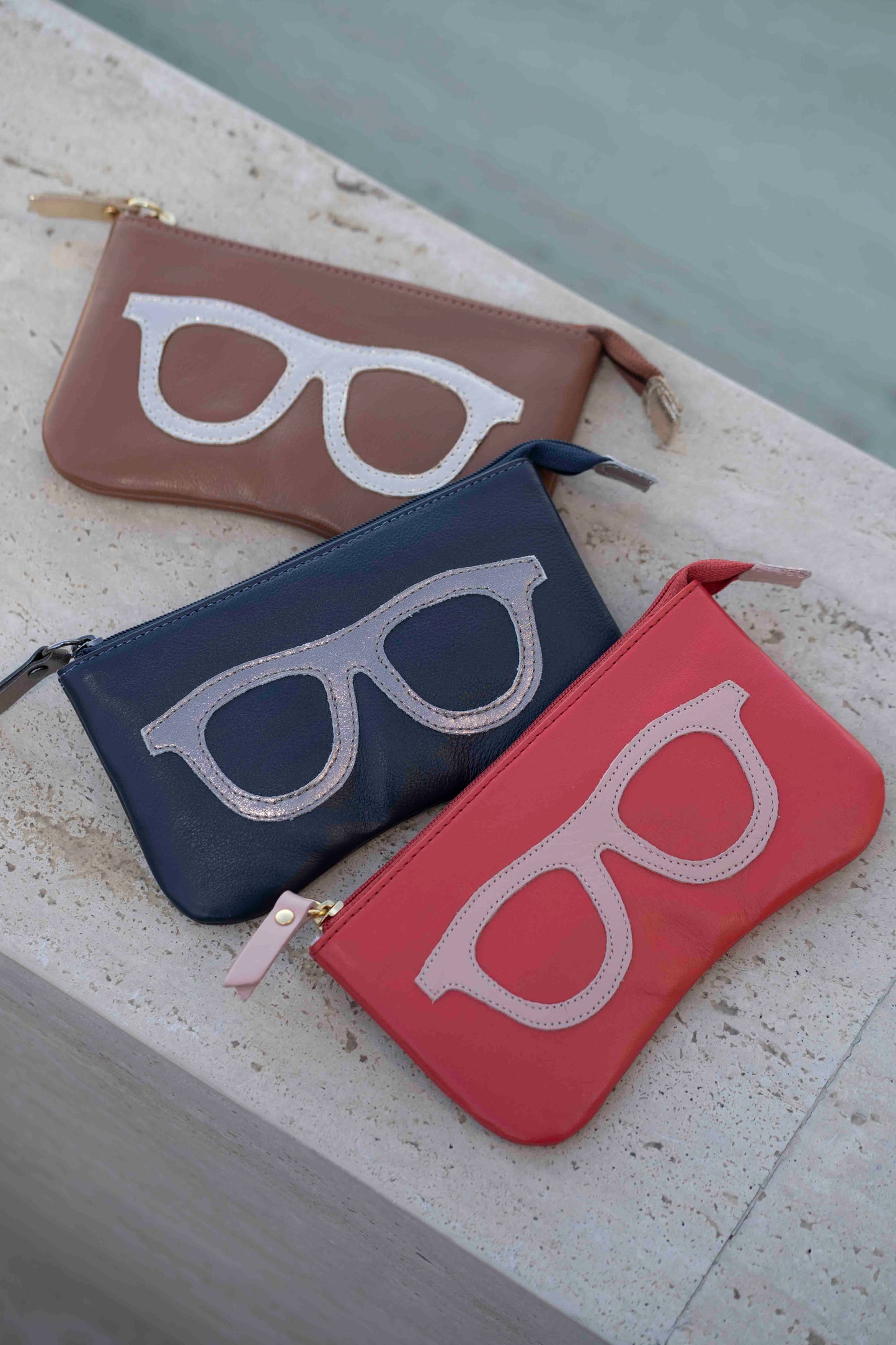 Porta Óculos Amalfi Vermelho Rubra / Rosa Brisa