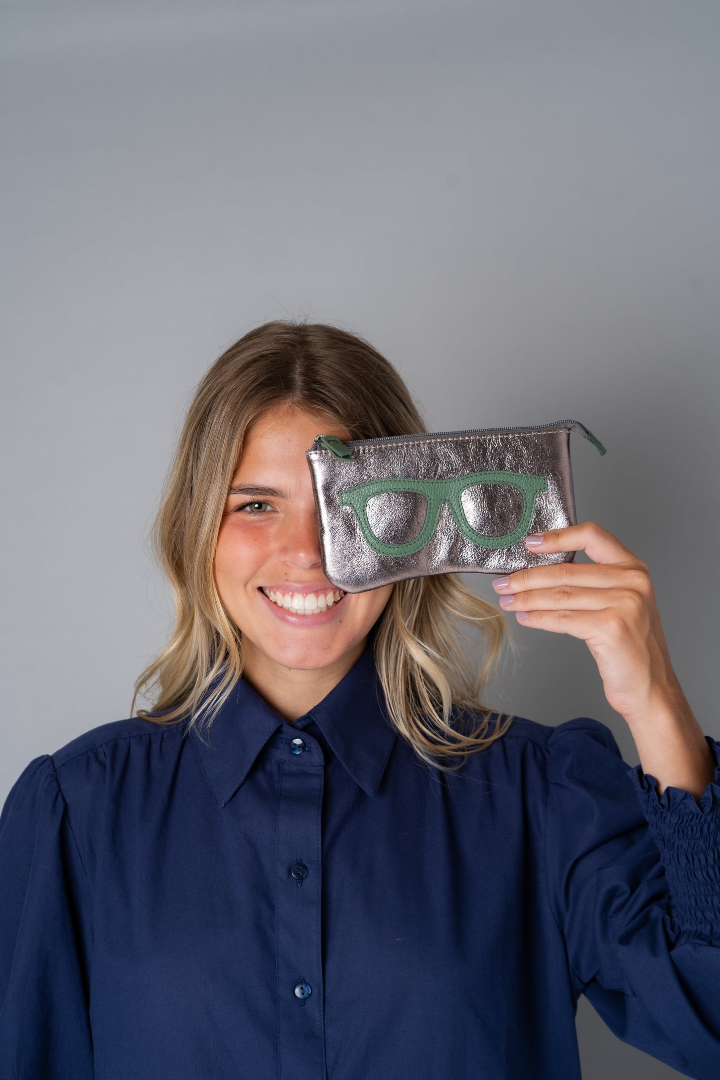 Porta Óculos Amalfi Metalizado Grafite / Floresta