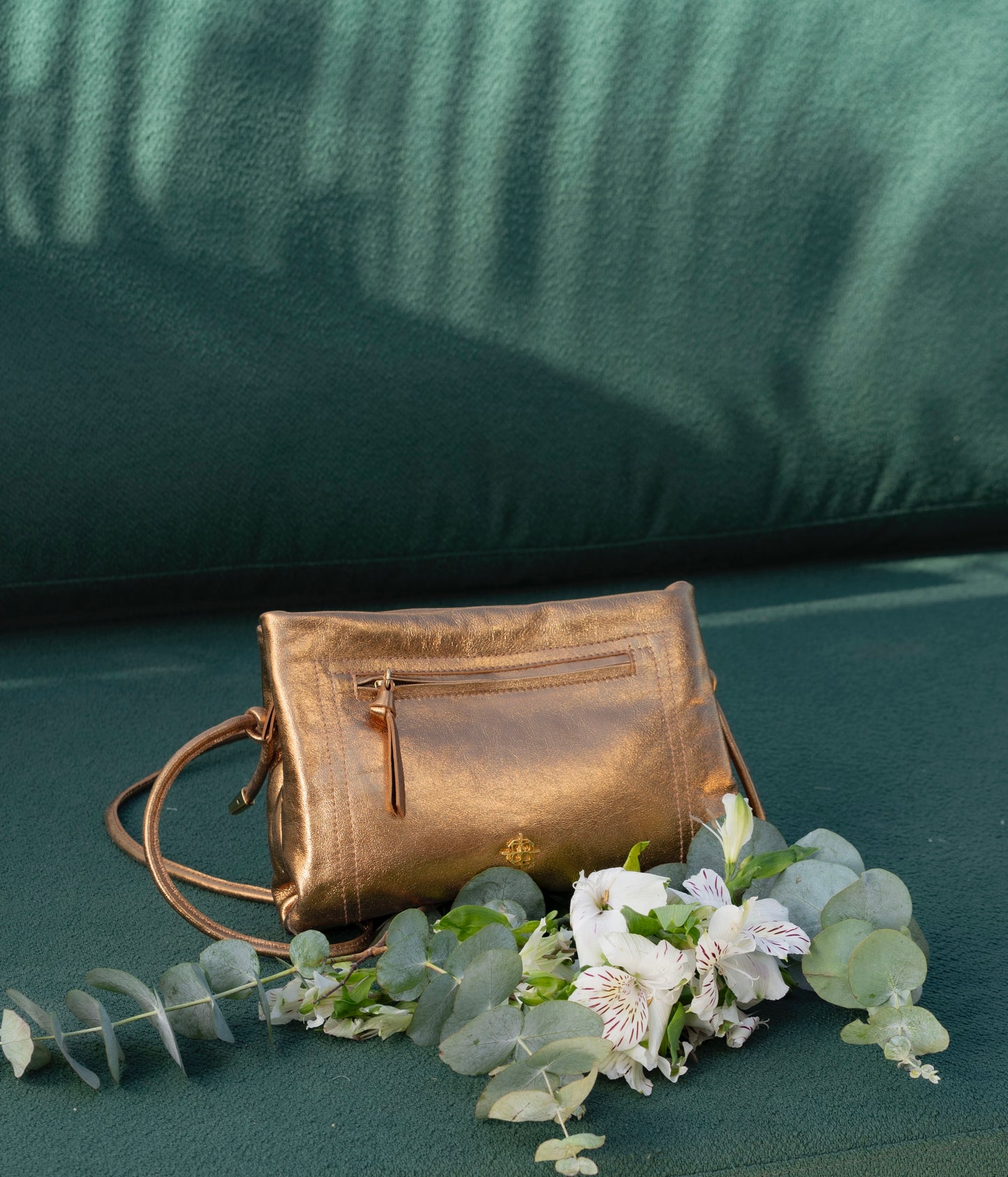 Cristina Metallic Bronze Bag