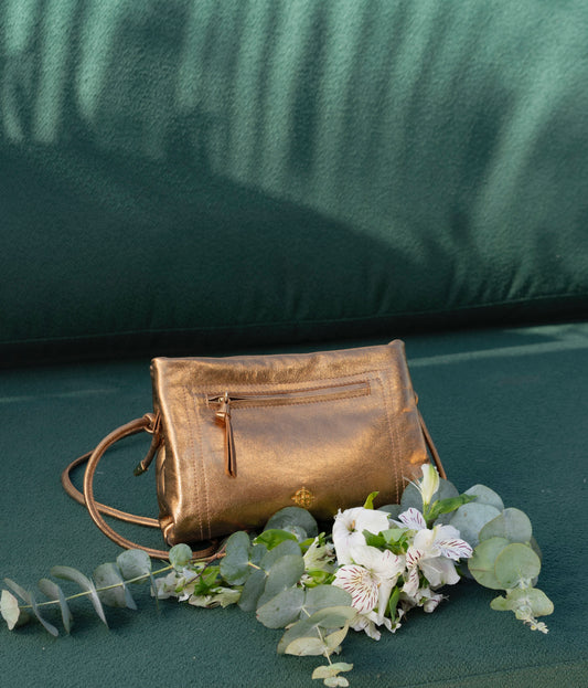 Cristina Metallic Bronze Bag
