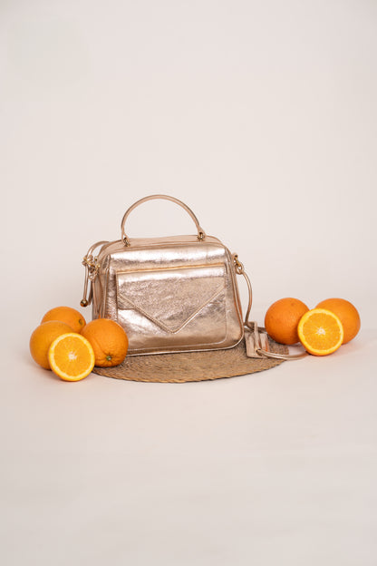 Bolsa Média Anna Metalizado Rosê