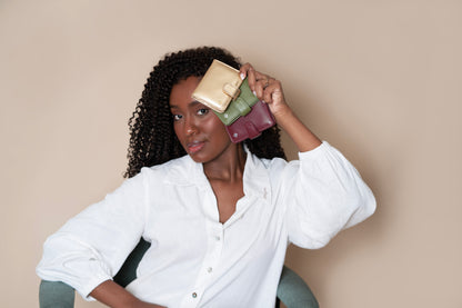 Porta Cartão Ravena Vermelho Óxido / Azul Profundo