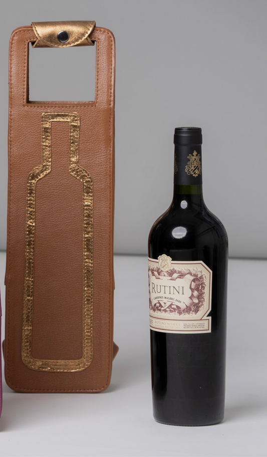 Porta Vinho Montalcino Camel / Metalizado Bronze