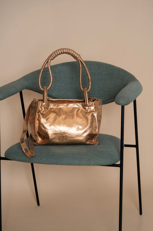 Bolsa Beatrice Metalizado Bronze