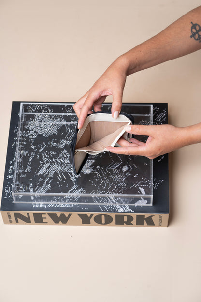 Carteira Cinqueterre Lezard Preto / Off White