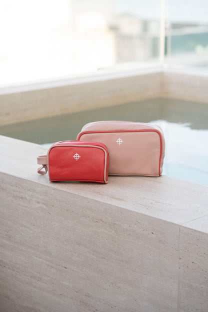 Necessaire Veneza Vermelho Rubra / Camel