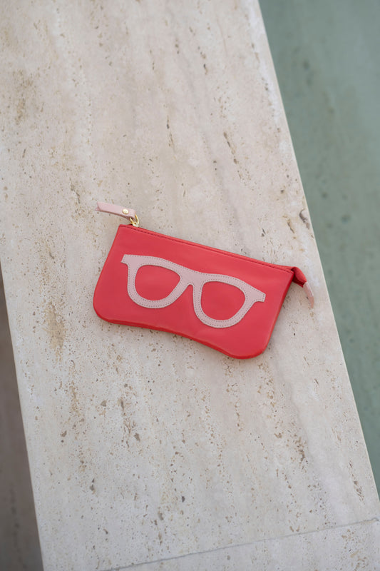 Porta Óculos Amalfi Vermelho Rubra / Rosa Brisa