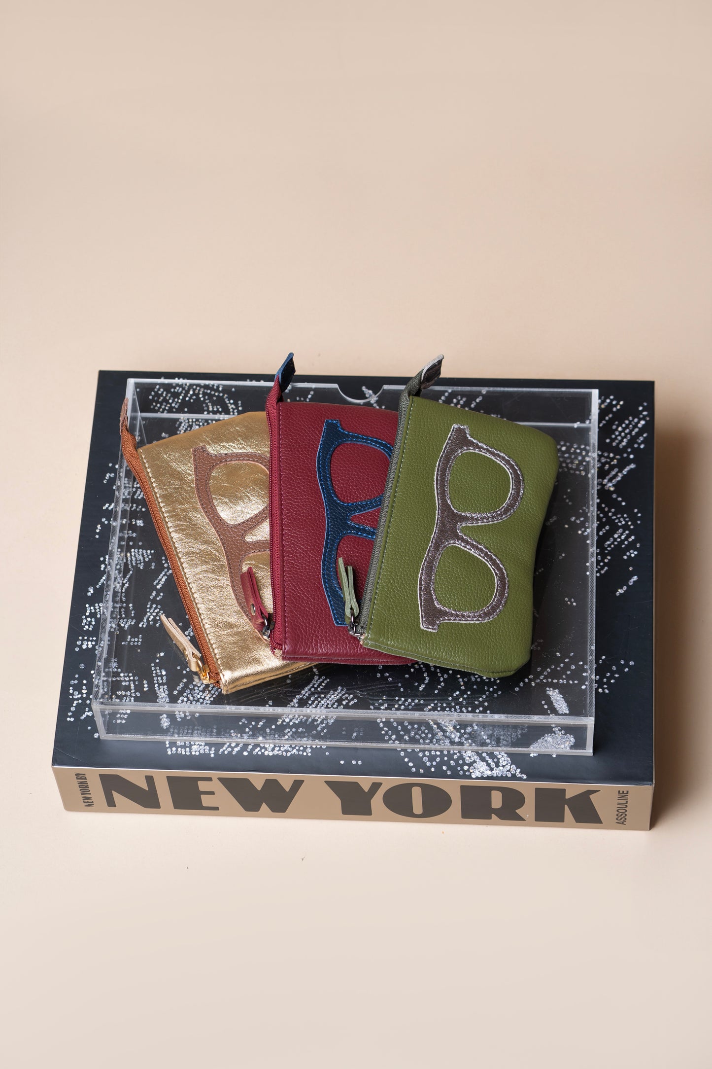 Porta Óculos Amalfi Vermelho Óxido / Azul Profundo