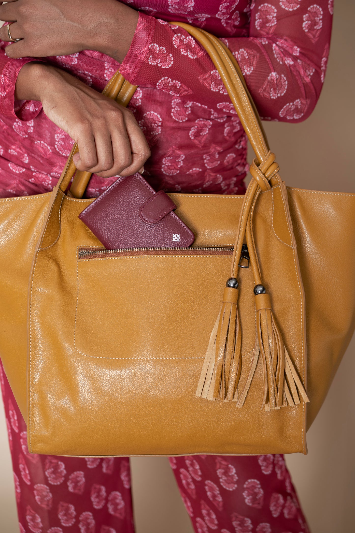 Porta Cartão Ravena Vermelho Óxido / Azul Profundo