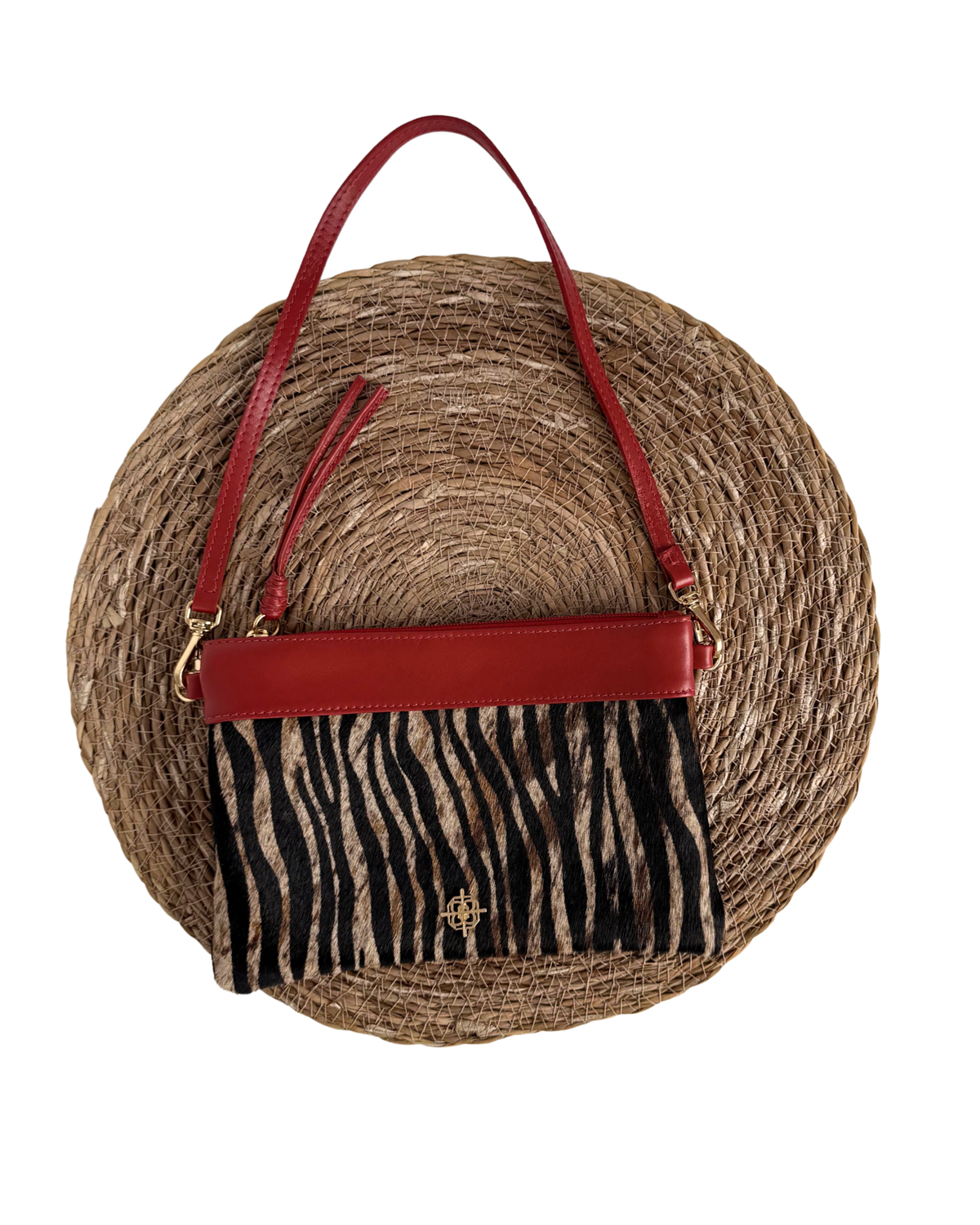 Bolsa Clutch Greta Pêlo Zebra / Rosso