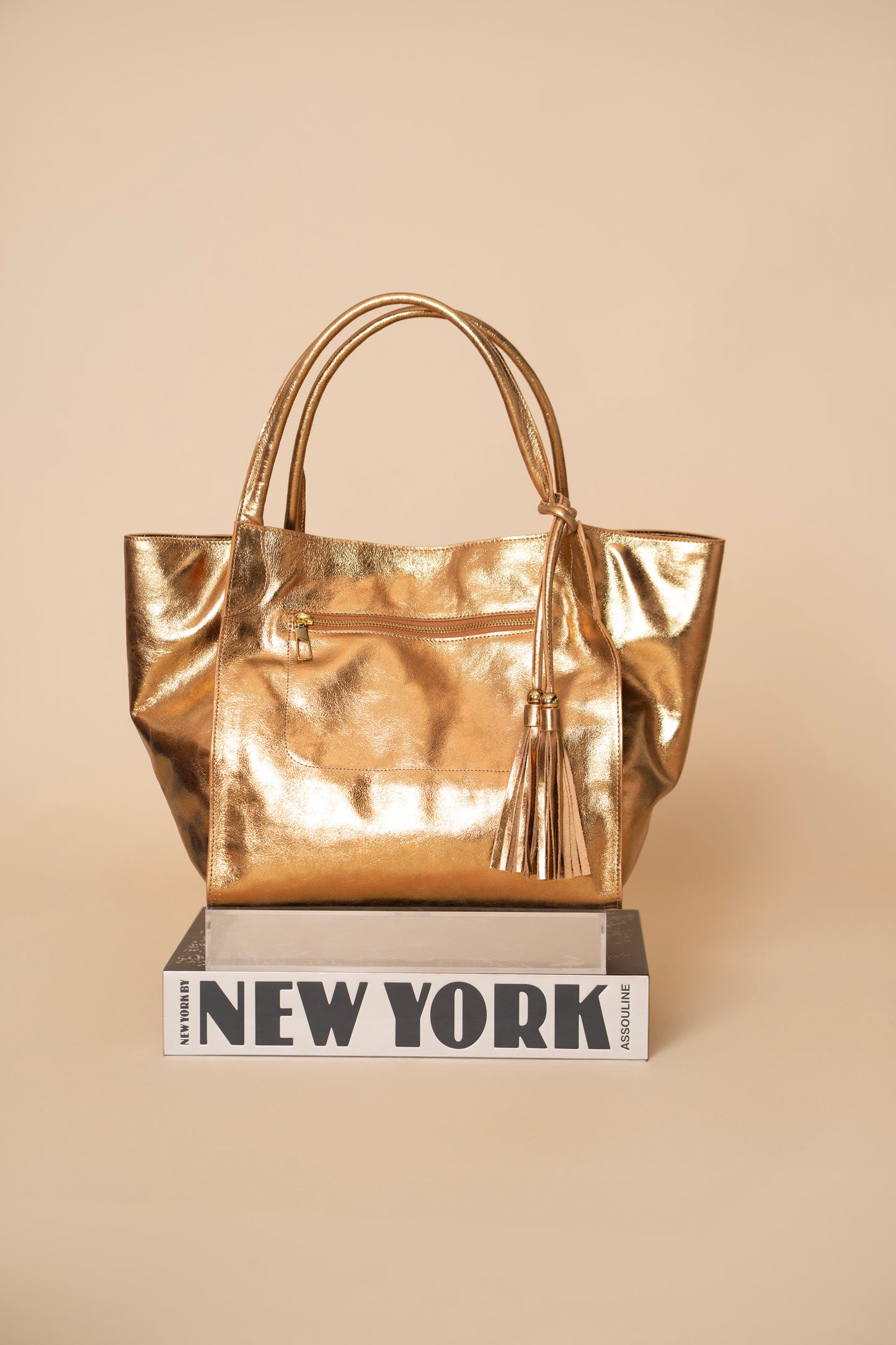 Bolsa Bella Metalizado Bronze