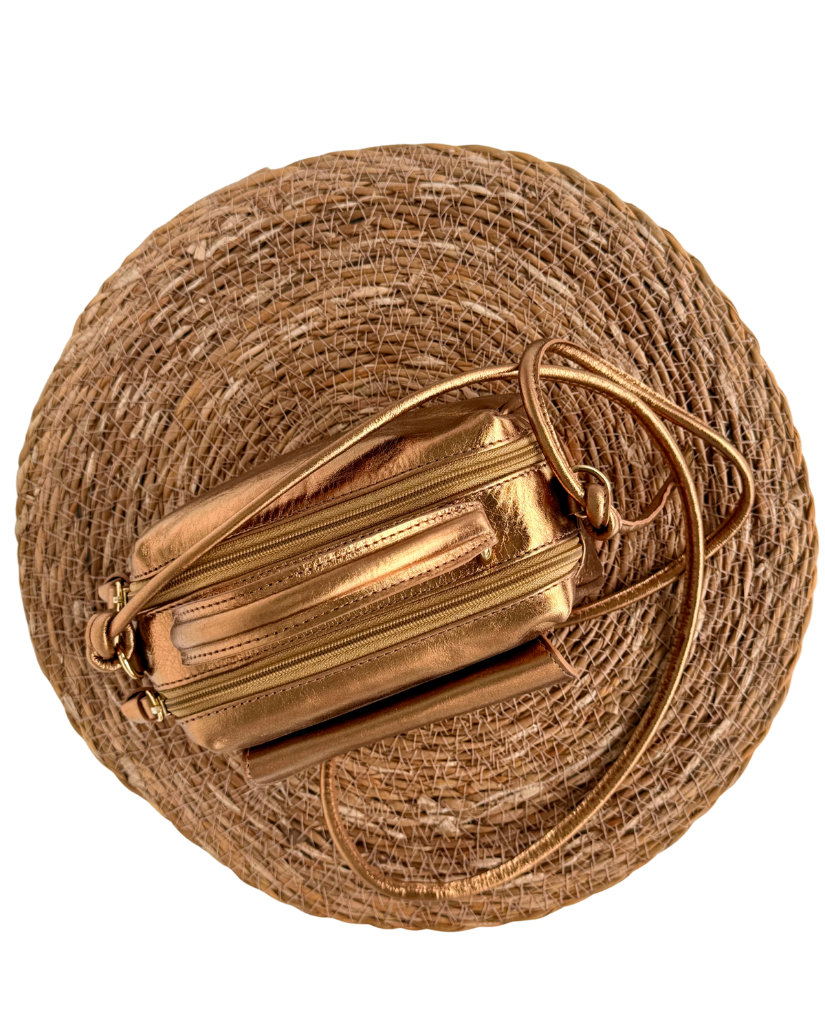 Bolsa Anninha Metalizado Bronze