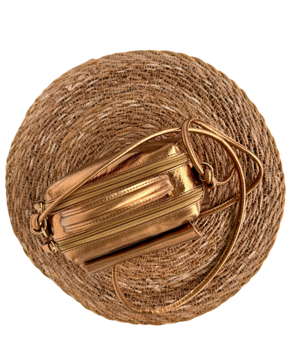 Bolsa Anninha Metalizado Bronze