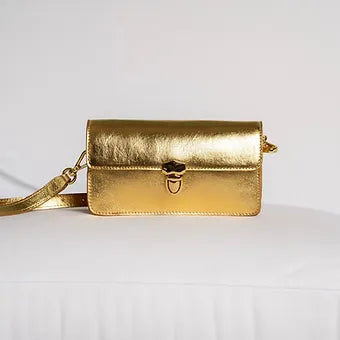 Bolsa Francesca Metalizada Ouro