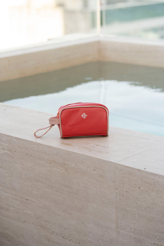 Necessaire Veneza Vermelho Rubra / Camel
