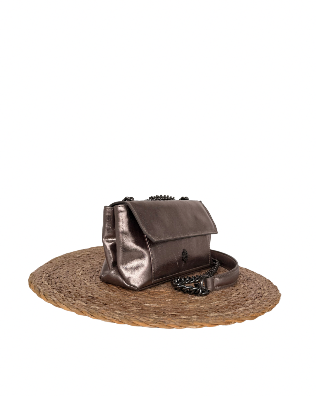 Bolsa Mini Bag Vitoria Metalizado Grafite
