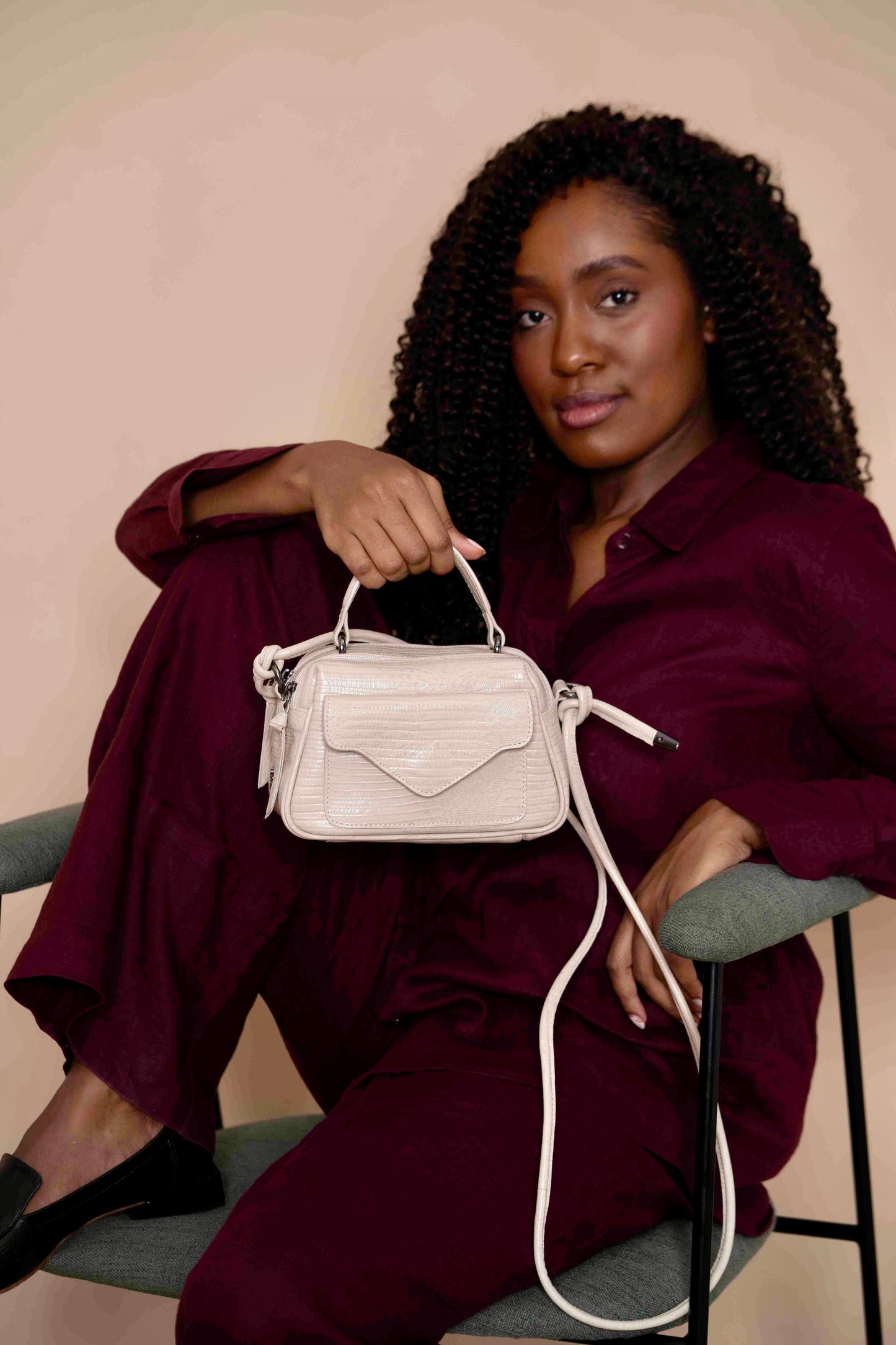 Bolsa Anninha Lezard Off White