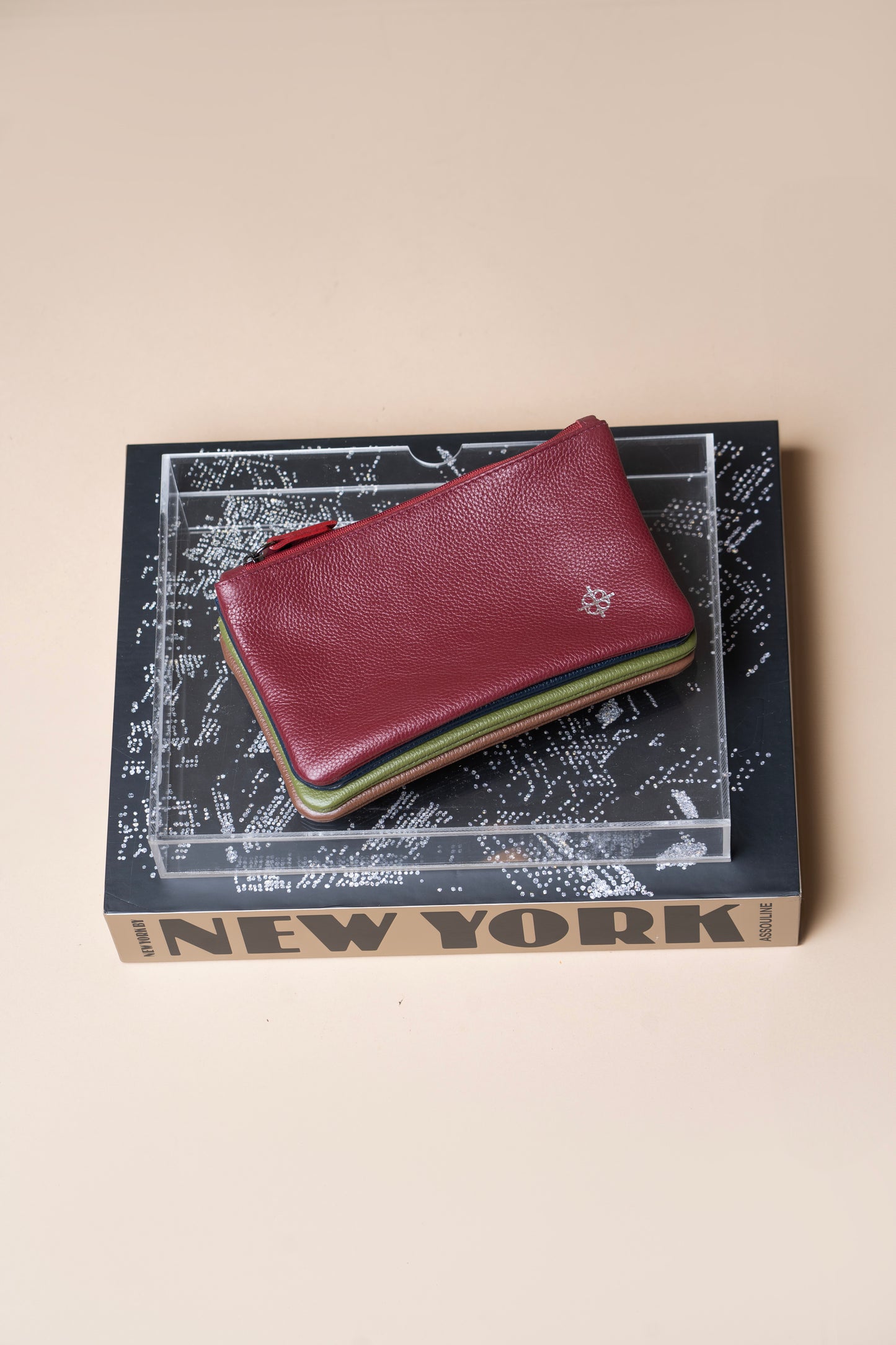 Necessaire Cagliari Vermelho Óxido/Azul Profundo/Verde Fícus/Expresso