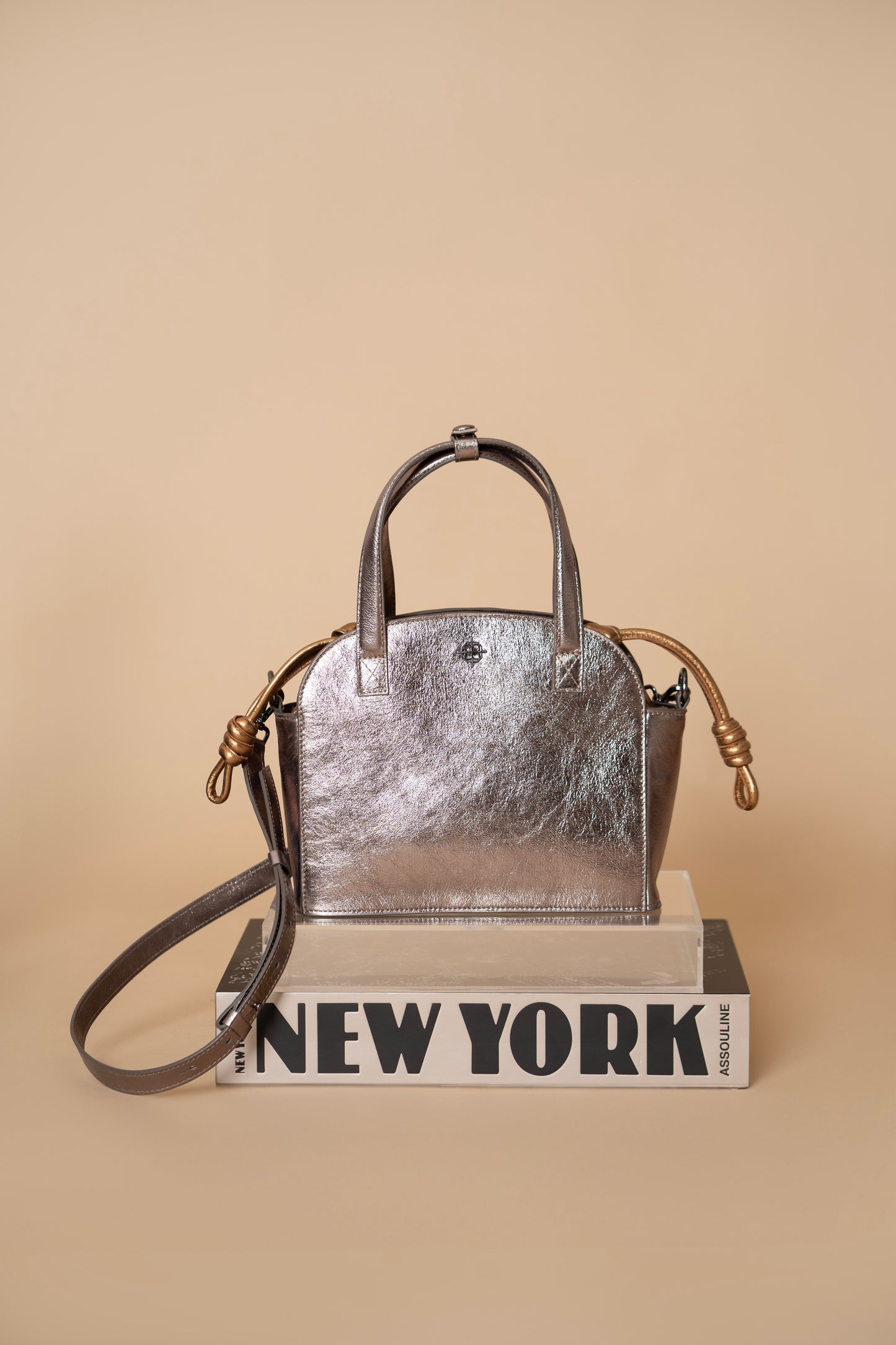 Bolsa Fiorella Metalizado Grafite / Bronze