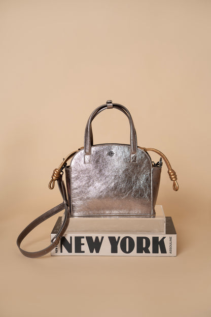 Bolsa Fiorella Metalizado Grafite / Bronze