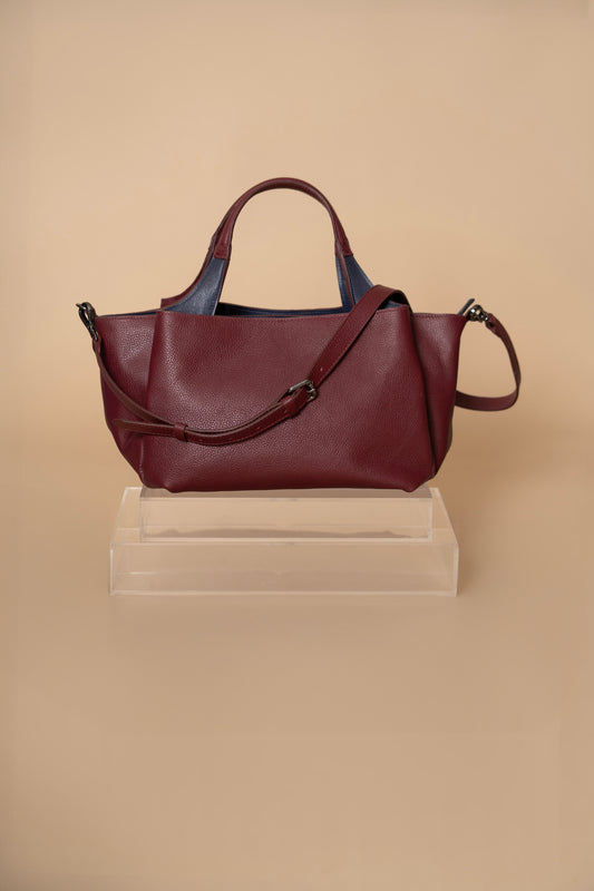 Bolsa Constança Vermelho Óxido / Azul Profundo