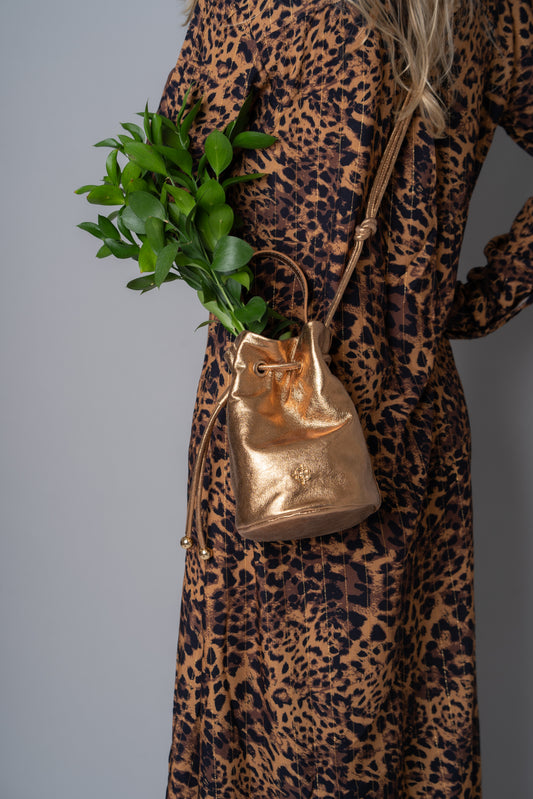 Bolsa Paola Metalizado Bronze