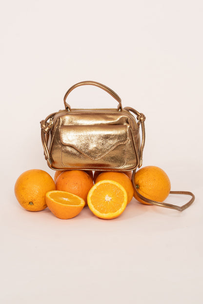 Bolsa Anninha Metalizado Bronze