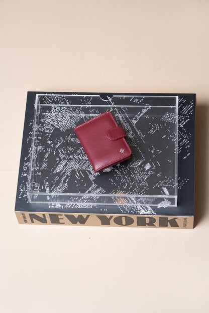 Porta Cartão Ravena Vermelho Óxido / Azul Profundo