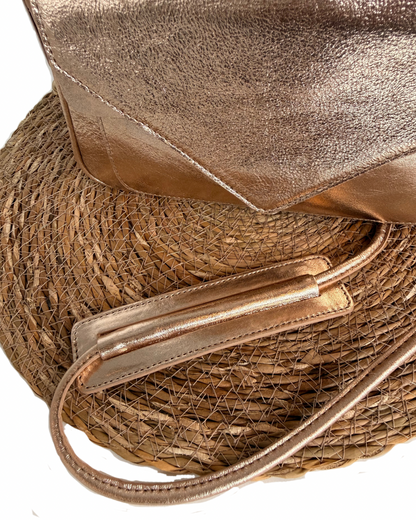 Bolsa Média Anna Metalizado Rosê