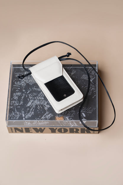 Porta Celular Riccione Off White / Lezard Preto