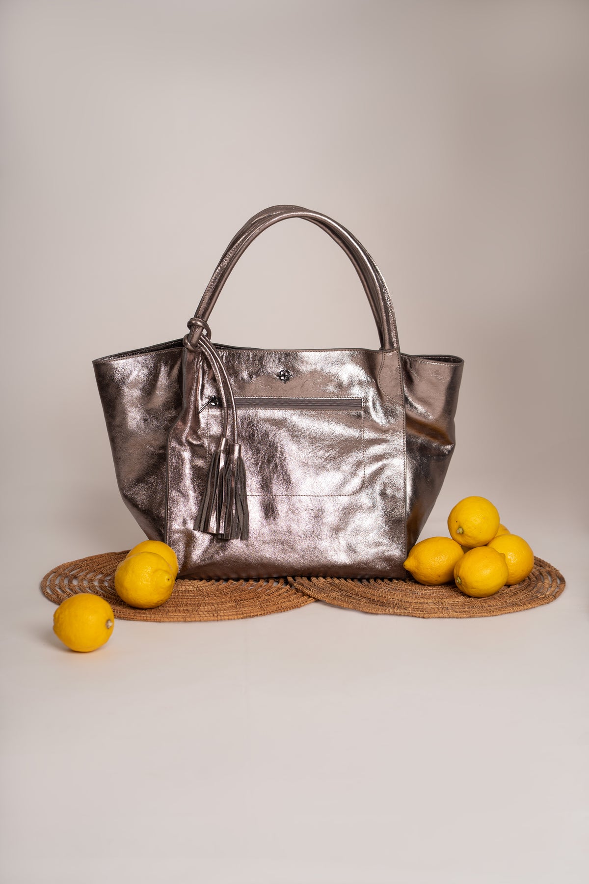 Bolsa Bella Metalizado Grafite