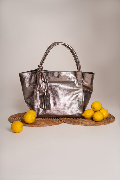 Bolsa Bella Metalizado Grafite