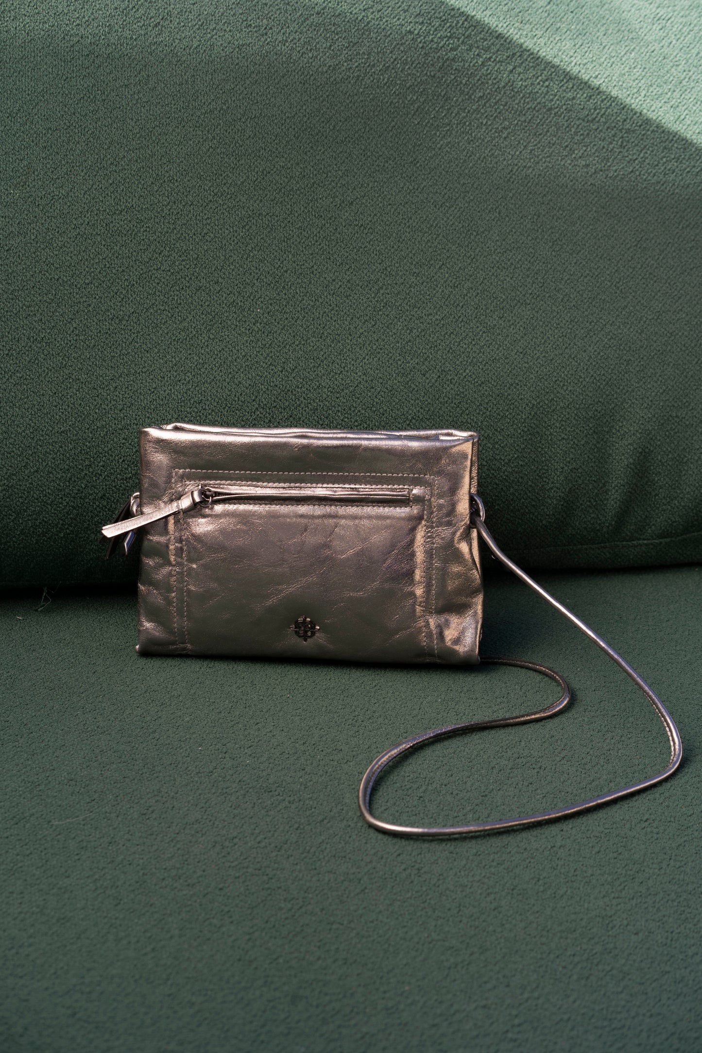 Cristina Metallic Graphite Bag