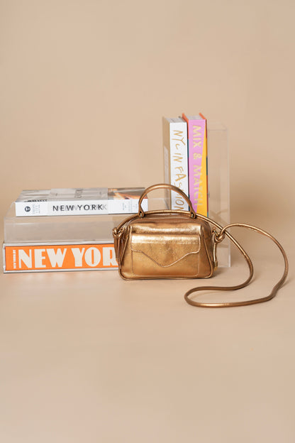 Bolsa Anninha Metalizado Bronze