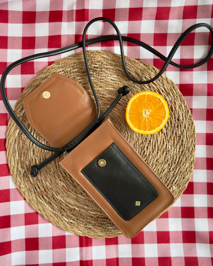 Mini Bag Riccione Camello / Nero