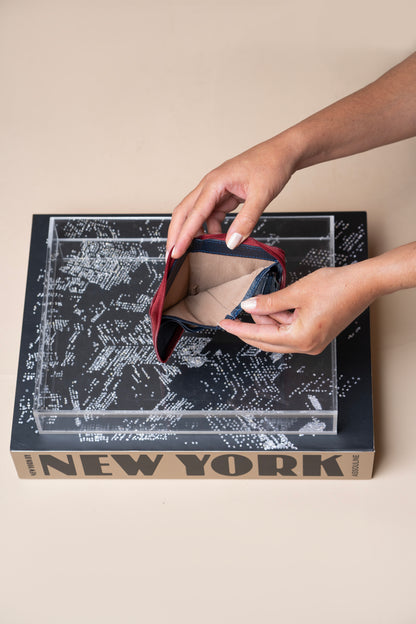 Carteira Cinqueterre Vermelho Óxido / Azul Profundo