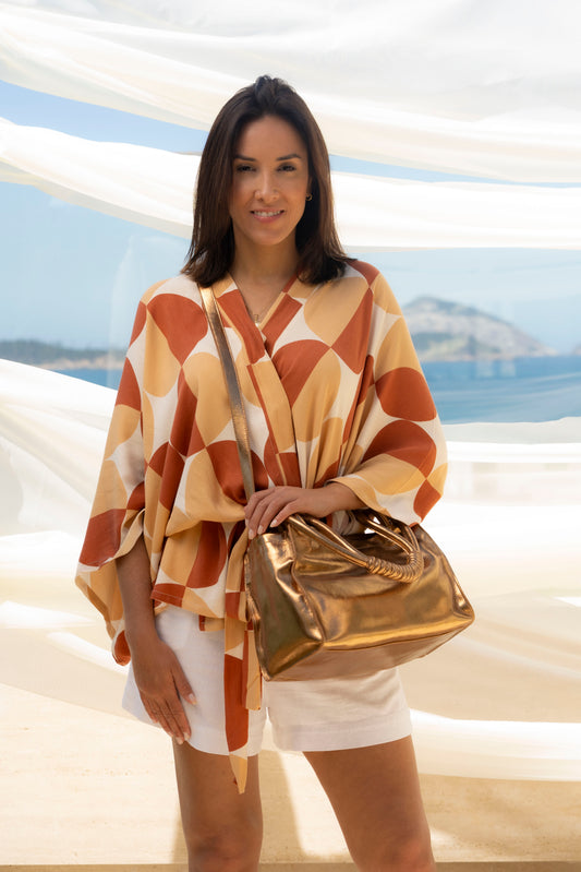 Bolsa Beatrice Metalizado Bronze