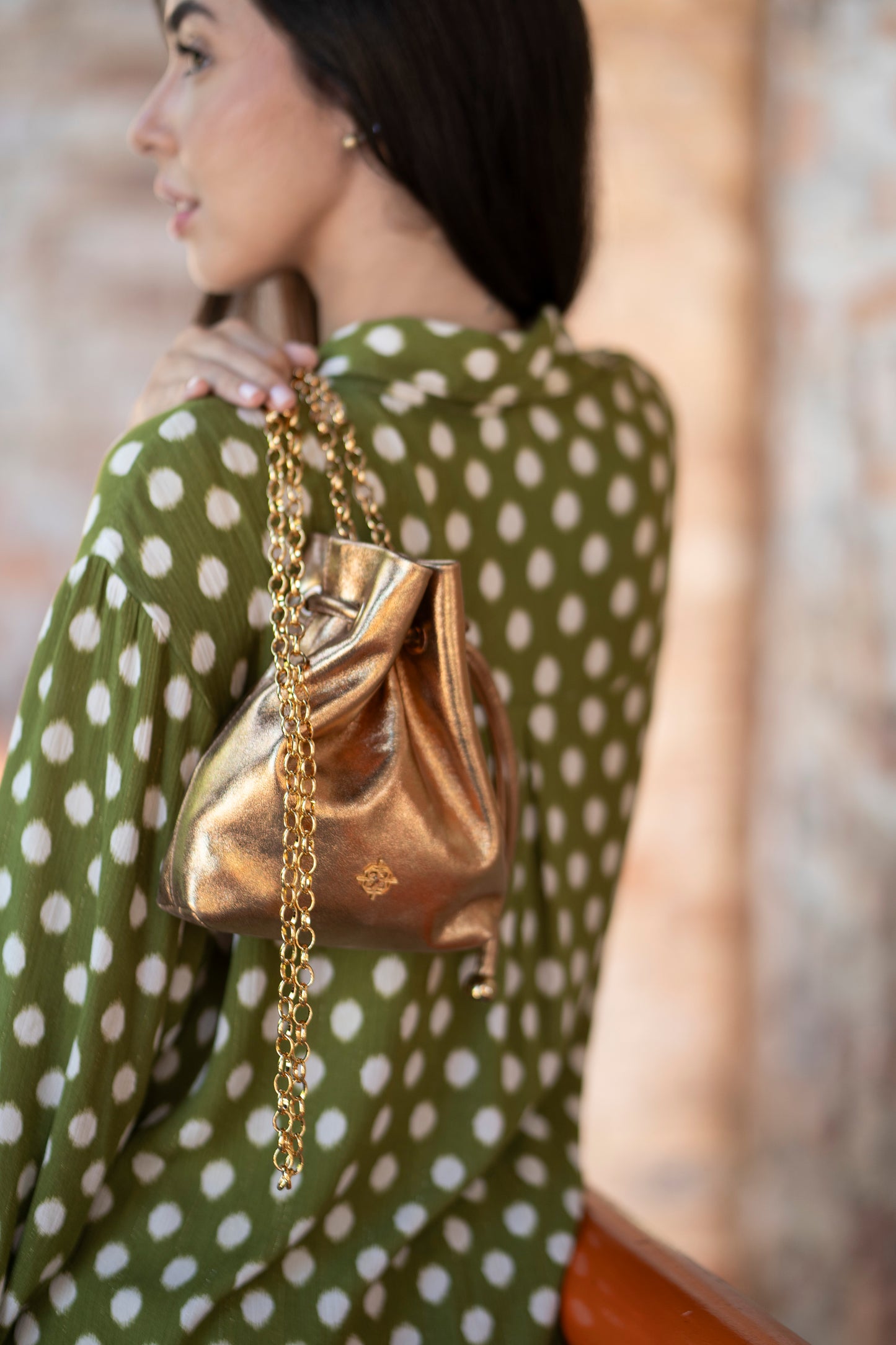 Bolsa Lavinia Metalizado Bronze