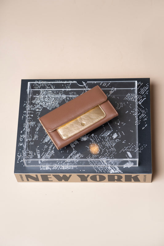 Carteira Pisa Expresso / Metalizado Ouro Light