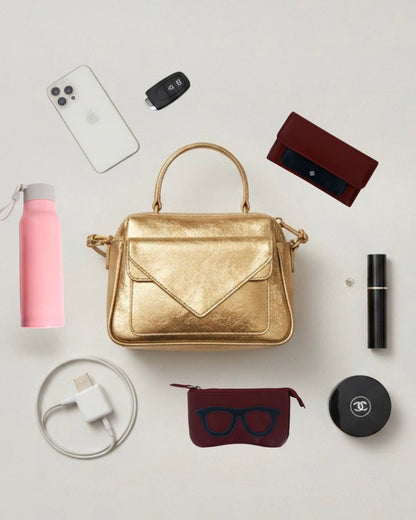 Bolsa Média Anna Metalizado Bronze