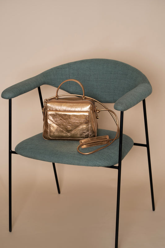 Bolsa Média Anna Metalizado Bronze